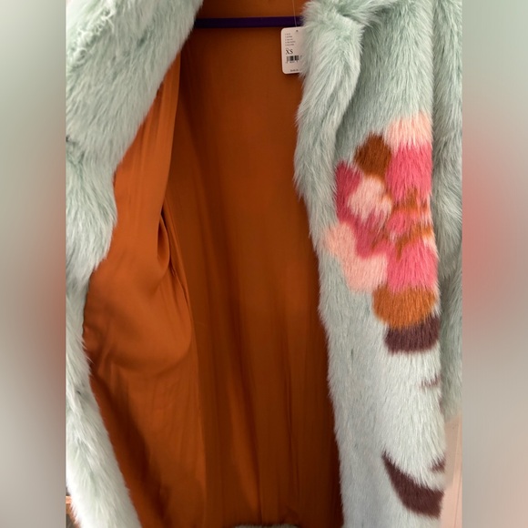 Free People Fluffy Flower Coat Seafoam Combo XS - Picture 3 of 12